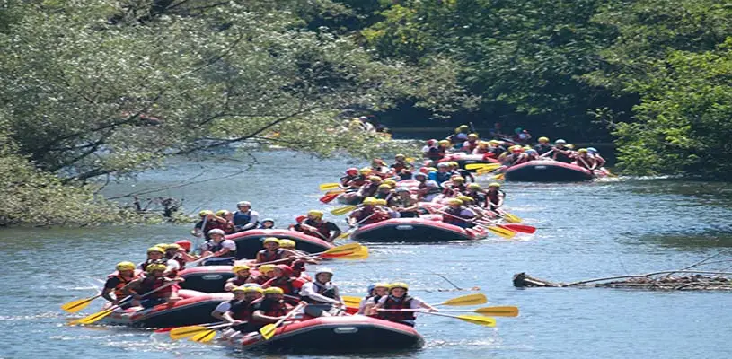 Düzcede rafting sporu