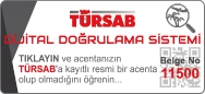 TÜRSAB Dijital Doğrulama Sistemi - Belge No 11500